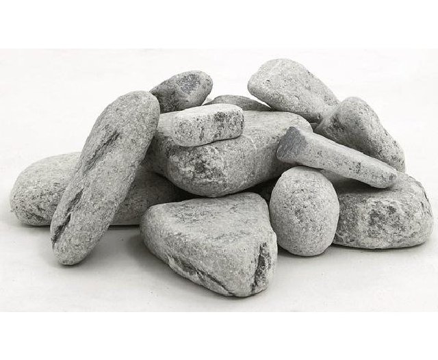 Камни Талько-хлорит для банных печей, обвалованные в коробке 20 кгОК