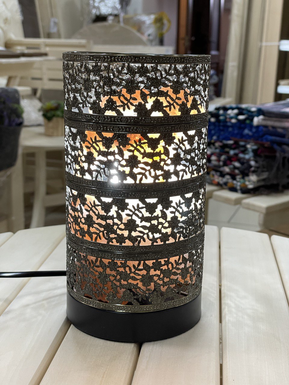 Лампа из гималайской соли. Цилиндр бронза 145145250мм (2,5 кг)