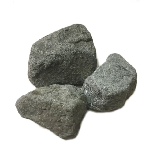 Камни Габбро-Диабаз для банных печей, обвалованные в коробке 20 кг