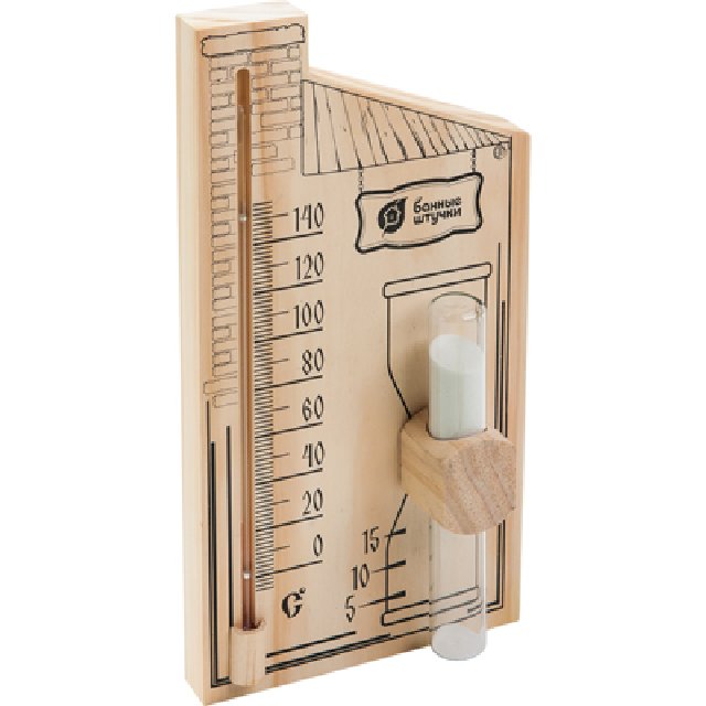 Термометр для бани и сауны с песочными часами (18036)